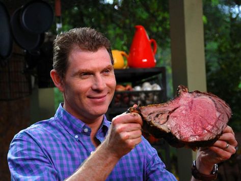 Standing Rib Roast Recipe | Bobby Flay | Food Network Standing Rib Roast Recipe, Jus Recipe, Au Jus Recipe, Prime Rib Roast Recipe, Bobby Flay Recipes, Rib Roast Recipe, Standing Rib Roast, Prime Rib Recipe, Prime Rib Roast