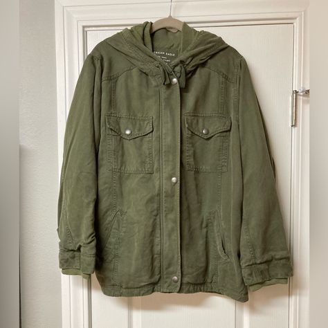 Army Green Jacket, With Zip And Snap Front, Has Pockets, See Pictures For Fabric Content, Measurements, And Details. Last Picture Shows Partially Open, Has Hood, Heavyweight. New With Tags. Green Army Jacket, Dark Green Jacket, Grunge Jacket, Oc Board, Army Green Jacket, Canvas Jacket, Army Jacket, Pinterest Board, Utility Jacket