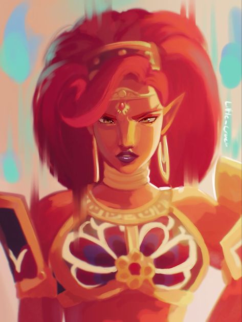 Urbosa Fanart, Lady Urbosa, Princess Zelda Art, Breath Of The Wild Art, Wild Art, Hyrule Warriors, Zelda Art, Legend Of Zelda Breath, Zelda Breath