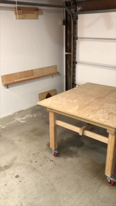 Foldup assembly table build #foldupassemblytable #diyfurniture #workbenchbuild | Neil Thegarageguy | Neil Thegarageguy · Original audio Portable Workbench, Assembly Table, Wood Worker, Building A Shed, Built In Bench, Woodworking Projects Plans, Wood Working For Beginners, Custom Woodworking, The Garage