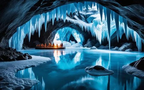 Explore the Eisriesenwelt Ice Cave, a breathtaking realm of naturally sculpted ice formations in Austria's majestic Alps. Eisriesenwelt Cave, Ice Caves Fantasy Art, Blue Cave Aesthetic, Ice Cave Fantasy Art, Ice Formations, Ice Caves, Austrian Alps, Ice Cave, Vienna