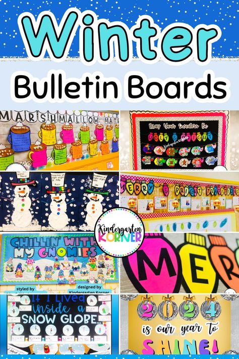 Merry And Bright Bulletin Board, Winter Themed Bulletin Boards Preschool, December Birthday Bulletin Board Ideas, Winter Math Bulletin Boards, Winter Theme Bulletin Boards, Christmas Bulliten Board Ideas December, Christmas Board Ideas For School, Winter Bulletin Boards For School, Winter Theme Crafts