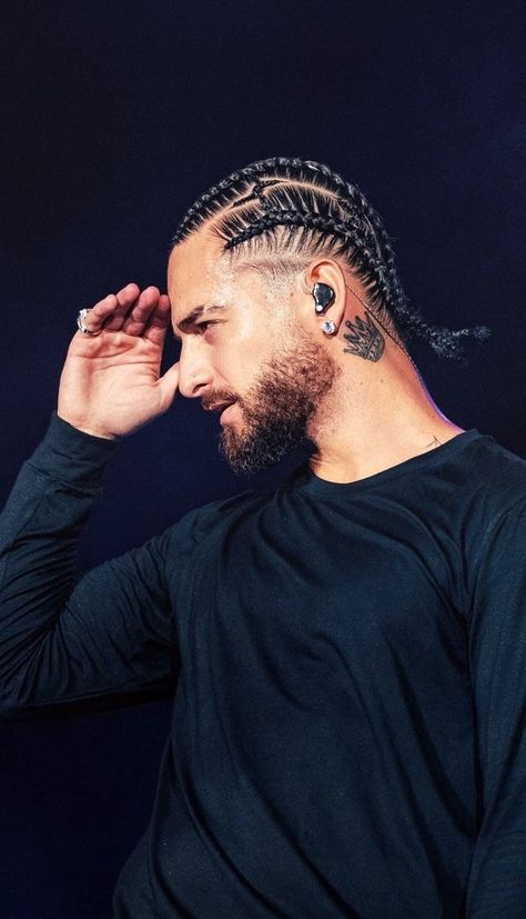 Maluma Long Hair, Maluma Haircut, Cornrow Styles For Men, Cornrow Braids Men, Mexican Hairstyles, Natural Hair Men, Curly Hair Fade, Mens Haircuts Short Hair, Cornrow Hairstyles For Men