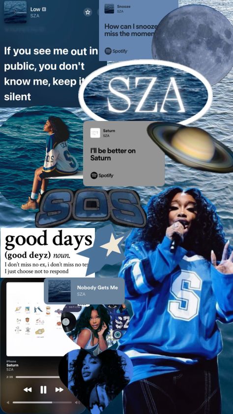 Sza Aesthetic Wallpaper Blue, Sza Wallpapers, Sza Collage Wallpaper, Sza Songs, Black Baby Art, Cute Screen Savers, Sza Singer, Pretty Wallpaper Ipad, Hello Kitty Wallpaper Hd