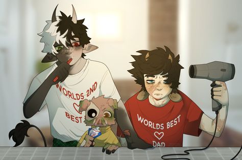 Tubbo Ranboo And Michael, Ranboo And Michael, Family Morning, Bee Family, Tweek Y Craig, Dream Friends, Dream Artwork, Minecraft Art, Minecraft Fan Art