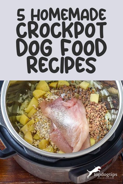 5 homemade slow cooker dog food recipes Crockpot Dog Food, Homemade Dog Food Crockpot, Homemade Dog Food Vet Approved, Cooker Dog, Dog Food Recipes Crockpot, Lou Dog, Chicken Dog Food Recipes, Cook Dog Food, Dog Food Recipe