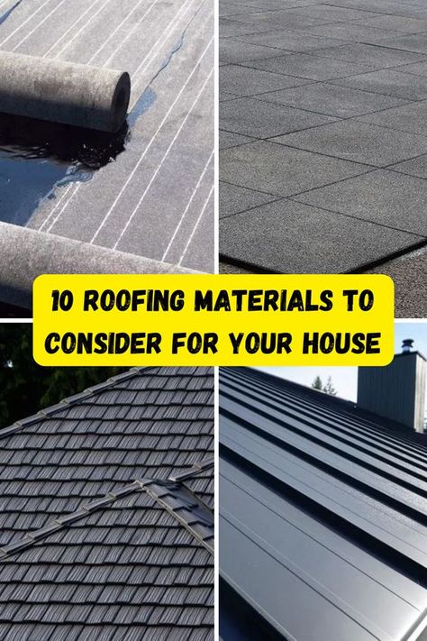 10 Roofing Materials to Consider for Your House Cheap Roofing, Roof Materials, Roof Building, Metal Roof Houses, Rubber Roofing, Types Of Roofing Materials, Different Types Of Houses, Roofing Options, Roof Coating