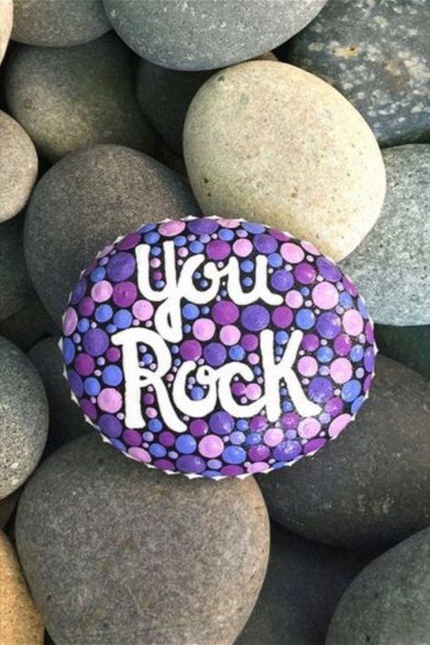 Words To Paint On Rocks, Rocks With Words, You Rock Rock Painting, Happy Painted Rocks, Painted Rocks Inspirational Words, Positivity Rocks Painting, You Rock Painted Rocks, Rock Painting Inspirational Quotes, Kindness Garden Rocks