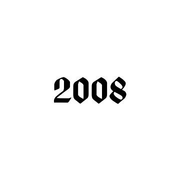 "2008 Text" Sticker for Sale by Miriam Abramowitz | Redbubble Made In 2008 Sticker, 2008 Sticker, 2008 Wallpaper, 2008 Aesthetic, Asian Haircut, Y2k Pink, Pink Party, Pink Parties, Room Posters