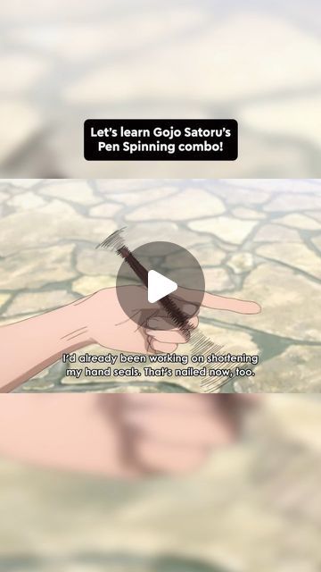 Ryzing Spins on Instagram: "Learn Gojo Satoru's pen spinning combo! ✌️ Like and share this reel with your friends! 😊 Follow and let's learn pen spinning together! 🤝 #anime #jujutsukaisen #gojosatoru #penspinning #pentricks #tricks #art #satisfying #spin #skills" Art Satisfying, Pen Tricks, Pen Spinning, Nails Now, Best Pens, Like And Share, Easy Drawings, Spinning, Pen