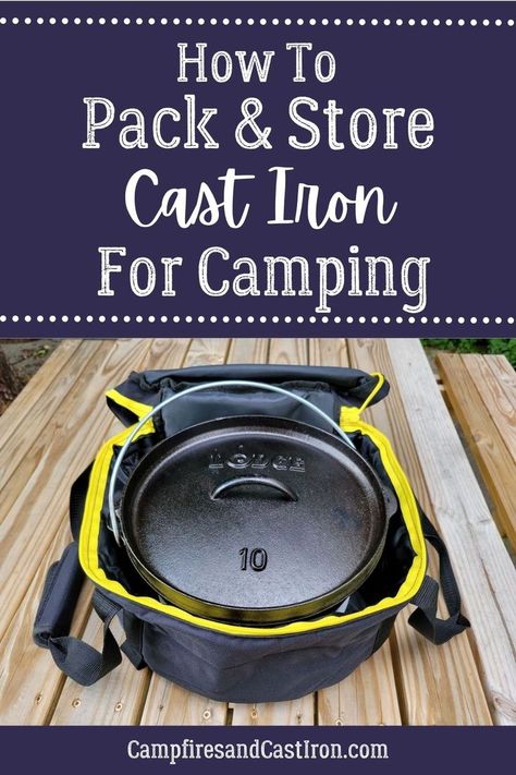 What’s the best way to safely and conveniently pack and store your cast iron pans for camping? I'll show you how to make packing and transporting cookware from your vehicle to the campsite as easy as possible. Also learn how to decide which cast iron pans to bring camping and how to properly store your cookware during and after your camping trip to avoid damage and rust. Cast Iron Pans, Hiking Ideas, Iron Skillet Recipes, Cast Iron Skillet Recipes, Camping Cookware, Cast Iron Recipes, Skillet Recipes, Iron Cookware, Iron Skillets