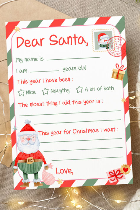 🎅✨ Delight your little ones with our adorable "Dear Santa" and Kid's Christmas Letter template! 📝🎄 This cute Christmas printable is perfect for creating magical moments as your kids share their wishes with Santa. 🌟 Easily editable for a personalized touch! Instant download available, making it a stress-free addition to your holiday preparations. Make this Christmas unforgettable with a touch of cuteness! Christmas Wishlist Template, Wishlist Template, Christmas Letter Template, Dear Santa Letter, Letter To Santa, Christmas Letter, Magical Moments, Christmas Printable, Letter Template