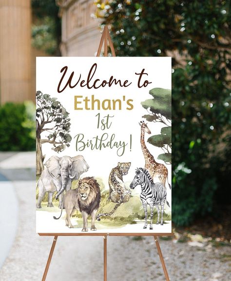 Jungle Birthday Party Decorations, Custom Welcome Sign, Jungle Birthday Party, Birthday Welcome Sign, Safari Birthday Party, Jungle Birthday, Jungle Party, Safari Birthday, Your Gorgeous