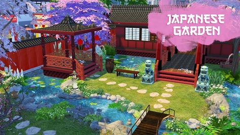 Sims 4 Japanese Garden, Garden Sims 4, Sims 4 Speed Build, Japanese Garden, Sims 4, Interior Design, House Styles, Building, Design