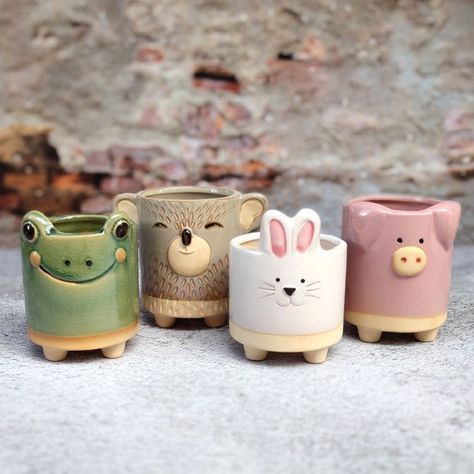 3d Tiskárna, Flower Pot Ceramic, Mini Cat, Kids Clay, Ceramic Frogs, Pottery Animals, Pot Ceramic, Kids Pottery, Tanah Liat