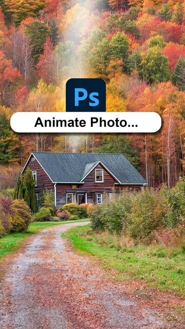 Photography Animation, Photoshop Video Tutorials, Adobe Photoshop Tutorial, Cozy Cabin, Photoshop Tutorial, Fall Vibes, Adobe Photoshop, Cabin, Photoshop