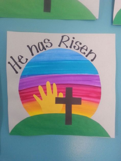 Easter Craft For Preschool, He Has Risen Easter, Easter Religious Crafts, Craft For Preschool, Preschool Easter, Christian Ideas, Easter Sunday School, Children Ministry, Jesus Crafts