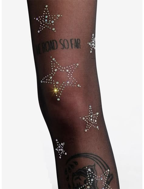 Celestial Tights, Glitter Concert Outfit, Sparkly Concert Outfit, Heaven Outfit, Stars Outfit, Conan Gray Concert, Rhinestone Tights, Star Tights, Star Clothes