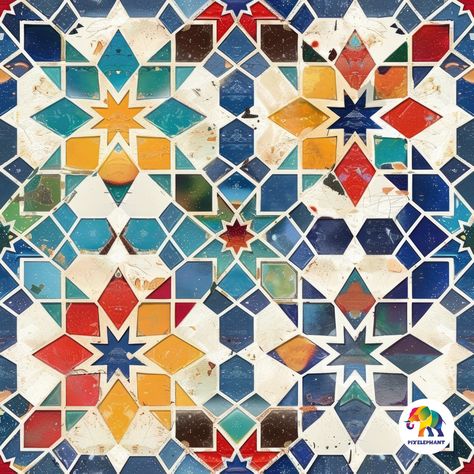 Transform your projects with our seamless colorful Turkish tile pattern, featuring an antique mosaic design with a realistic 3D effect. This pattern, characterized by its small broken tiles, adds a touch of historical elegance and vibrant artistry to any creation. ✨ Key Features: 📏 Size: 12x12 inch, perfect for diverse applications. 🎨 Resolution: 300 DPI for crisp, high-quality prints. 🏺 Design: Seamless Turkish tile pattern with an antique mosaic look. 🌈 Colorful: Vibrant colors that capture the essence of traditional Turkish artistry. 🖼️ 3D Effect: Realistic 3D design with small broken tiles for added depth. 💎 Versatile Use: Ideal for scrapbooking, invitations, wallpapers, fabric designs, and more. 🖨️ Print Quality: Ensures outstanding results for both digital and print projects. Turkish Design Pattern, Turkish Tiles Pattern Design, Middle Eastern Patterns, Moroccan Design Pattern, Mosaic Quilts, Antique Mosaic, Mosaic Workshop, Geometric Patterns Drawing, Marble Border