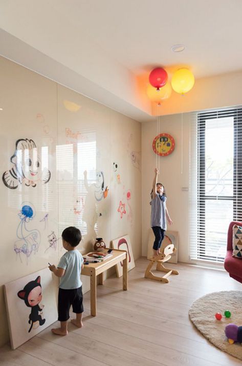 20 Interactive Wall Ideas For Kid Spaces | Home Design And Interior Interactive Wall Ideas, Kindergarten Interior, Clever Kids, Interactive Walls, Kids Wall Decor, Playroom Wall, Kids Interior, Bedroom Paint, Kids Room Design