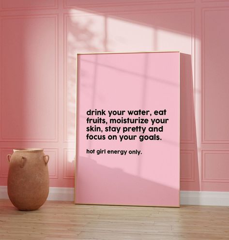 This Motivational That Girl Poster is perfect for bedroom wall decor Girly House Decor, Girly Decorations, Girly Aesthetic Room, Room Decor Pink, It Girl Aesthetic, Girly Room Decor, Aesthetic Prints, Girly Apartments, Girly Apartment Decor