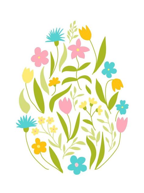 Easter Event, Punch Needle Patterns, Easter Flowers, Easter Holiday, Flower Clipart, Easter Holidays, Event Ideas, Egg Shape, Easter Cards