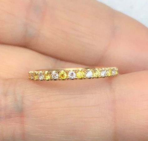 Yellow Diamond Band, Yellow Diamond Wedding Band, Divorce Ring, Etsy Promotion, Diamond Stacks, Yellow Diamonds, Fancy Yellow Diamond, White Lab, Pave Band