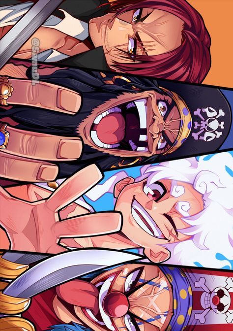 ▻ #Shanks #Kurohige #Luffy #Buggy /bEPxl Shanks X Buggy Kiss, Luffy X Shanks, Buggy Wallpaper, Buggy And Shanks, Buggy Fanart, Buggy X Shanks, Shanks Fanart, Shanks And Luffy, Shanks And Buggy