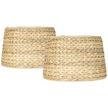 Woven Seagrass Drum Shades 10x12x8.25 (Spider) Set of 2 Coastal Lamp, Coastal Style Decorating, Drum Lamp, Beachy Style, Country Cottage Style, Small Table Lamp, Drum Lampshade, Mid Century Modern Style, Vintage Lamps