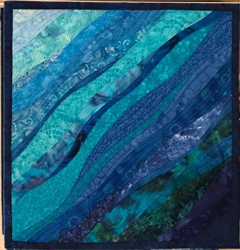 Seascape Quilts, Abstract Art Quilt, Ocean Quilt, Charm Square Quilt, Beach Quilt, Sea Quilt, Landscape Art Quilts, Abstract Quilt, Landscape Quilt