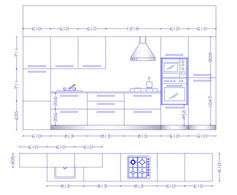 Plan and elevation of kitchen interior 2d view autocad file - Cadbull Kitchen Design 2d Drawing, Kitchen Interior Design Autocad, Kitchen Interior Plan Drawing, Kitchen Elevation Design, Kitchen Interior Dimensions, Kitchen Interior Layout Plan, Kitchen Interior Details, Kitchen Interior Elevation, Kitchen Details Drawing Plan