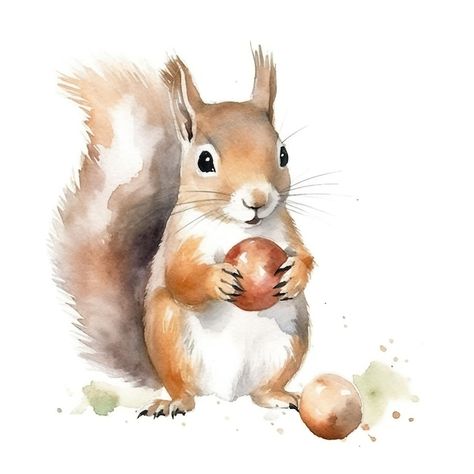 Watercolour Squirrel, Watercolor Squirrel, Squirrel Watercolor, Squirrel Art, Nature Watercolor, Winter Illustration, Baby Inspiration, Cute Squirrel, Watercolor Sketchbook