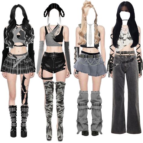 4 member girl group blackpink inspired outfit ideas | #YG #blackpink #nmixx #aespa #ive #shutdown #kpop #girlgroup #4members Stage Outfits Kpop Ideas 4 Members, 4 Member Girl Group, Aespa Outfits, Korean Outfits Kpop, Plant Styling, Kpop Stage, Group Outfits, Kpop Concert Outfit, Mode Grunge