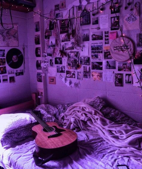 #purple #purplecolor #astheticfeed #vibes Purple Grunge Bedroom, Dark Purple Room Aesthetic, Purple Aesthetic Bedroom Ideas, Purple Vibe Aesthetic Room, Purple Dorm Room Ideas, Purple Grunge Aesthetic, Purple And Blue Room, Purple Bedroom Aesthetic, Purple Aesthetic Bedroom