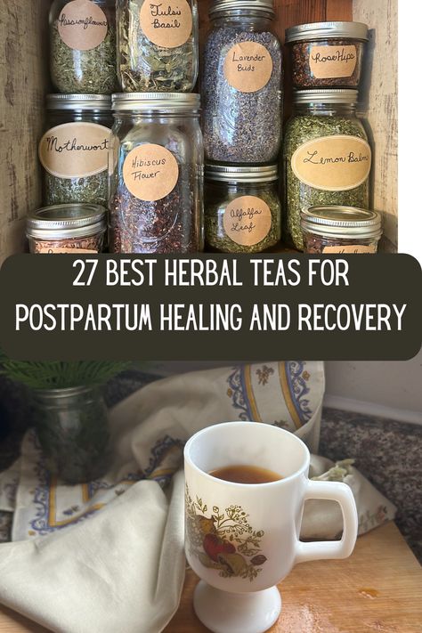 Postpartum Herbal Tea, Herbal Tea For Women, Herbal Tea Blends For Women, Postpartum Tea Blend, Postpartum Tea Recipe, Postpartum Natural Remedies, Herbs For Postpartum, Post Partum Tea, Postpartum Remedies