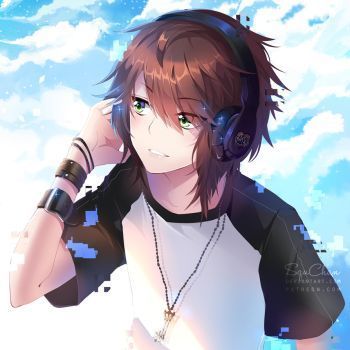 Anime Boy With Headphones, Desen Anime, Boy Anime, Anime Lindo, Art Manga, Haiwan Peliharaan, Cool Anime Guys, Anime People, Fesyen Hijab