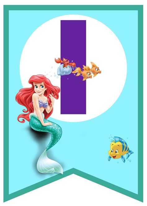 Kits imprimibles gratis Mermaid Parties, Mermaid Party, Simple Pleasures, Letters And Numbers, Bday Party, Ariel, Abc, Mermaid, Diy Projects