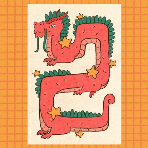 Year of the dragon! 🐉 A lil early but I was so excited to draw this dude ✨ #procreate #illustration #sketch #cuteart #dragon | Instagram Vintage Dragon Illustration, Cute Dragon Illustration, Dragon Illustration Art, Simple Christmas Drawings, Dragons Illustration, Simple Dragon Drawing, Dragon Draw, Procreate Sketches, Dragon Doodle