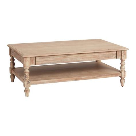 Everett Weathered Natural Wood Coffee Table by World Market Natural Wood Coffee Table, Natural Wood Table, Hidden Drawer, Foyer Table, Coffee Table Farmhouse, Room Seating, Living Room Collections, Wood Coffee Table, Open Shelf