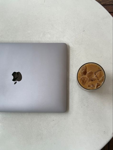 #coffeeshops #macbook #aesthetic #icedcoffee #icedlatte #iced #coffee #coffeeshops Computer Aesthetic, Macbook Aesthetic, Mac Computer, Iced Latte, Clean Modern, Iced Coffee, Macbook, Coffee Shop, Vision Board