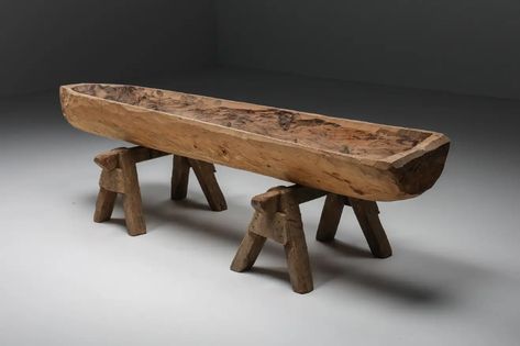 For Sale on 1stDibs - Console, planter, Sculpture, wabi-sabi, Decorative item, Rustic, Artwork, 1940's, France; What was once a drinking trough for animals, is now a decorative Wabi Sabi Console, Rustic Wabi Sabi, Rustic Artwork, Wabi Sabi Decor, French Rustic, Zen Space, Minimal Aesthetic, Home Room Design, Writing Desk