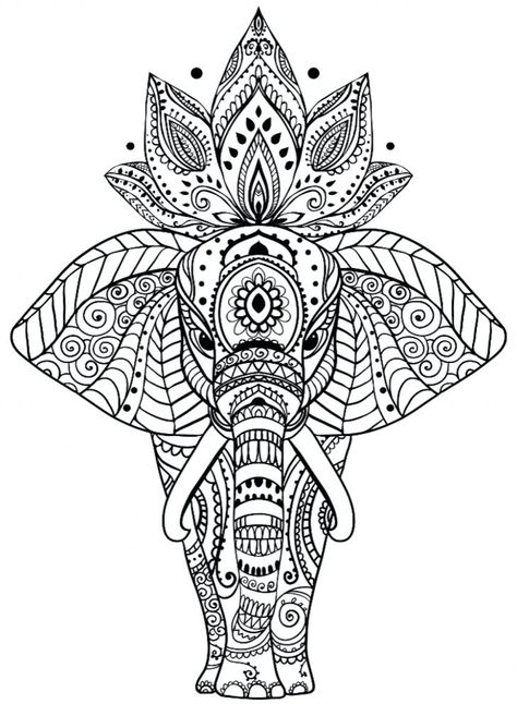 Animal Mandala Coloring Pages Animal Mandala Coloring Pages Best Of Collection Animal Coloring Elephant Coloring Page, Design Mandala, Mandalas Painting, Simple Mandala, Mandalas Drawing, Mandala Coloring Books, Printable Adult Coloring Pages, Elephant Tattoos, Mandalas Design