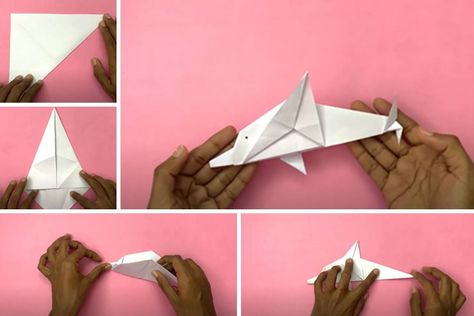 How to Make an Origami Dolphin (Step by Step Guide) Origami Dolphin, Paper Sculpture, Step By Step Guide, Business For Kids, Little Dogs, Step Guide, How To Make An, Dolphins, Origami