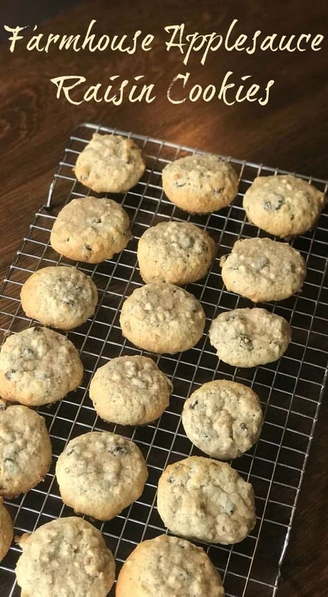 Drop Cookies Recipes Simple, Applesauce Oatmeal Cookies, Applesauce Cookies Recipes, Oatmeal Applesauce Cookies, Farmhouse Recipes, Applesauce Cookies, Easy Cookie Recipe, Apple Sauce Recipes, Happy Cooking