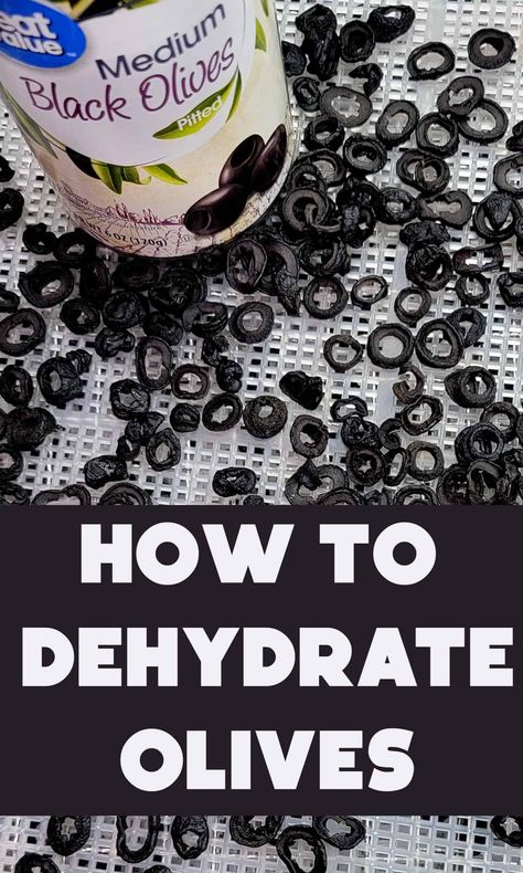 How to Dehydrate Olives - The Purposeful Pantry Dehydrator Seasoning, Dyhrated Food Recipes, Dehydrate Cabbage, Dehydrator Snacks, Dehydrate Parsley In Dehydrator, Drying Fresh Herbs In Dehydrator, Food Dehydrator Recipes, Dehydrating Vegetables, How To Dehydrate Mushrooms In Dehydrator