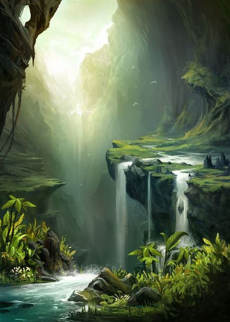 Illustration Environment, Fantasy Setting, Fantasy Places, Art Fantasy, Matte Painting, Fantasy Art Landscapes, Fantasy Concept Art, Arte Fantasy, Art And Illustration