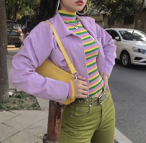 My Villain ~Carlos De Vil~ - ~The Time I Lost My Personality. Okay, Not Really. You'll See.~ - Wattpad Old School Hip Hop Outfits, Daphne Blake, Looks Pinterest, Hipster Outfits, 70s Inspired, Mode Inspo, Inspired Fashion, Mode Vintage, Colourful Outfits