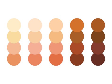 Skin tone colors by Kalina Ivanova Skin Tone Color Palette, Face Color Palette, Cold Skin Tone, Skin Tone Colors, Glasses For Oval Faces, Flat Design Ideas, Asian Skin Tone, Side Wrist Tattoos, Drawings Tutorials