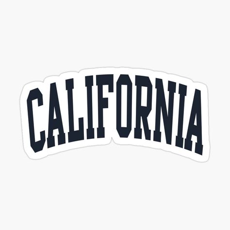 Get my art printed on awesome products. Support me at Redbubble #RBandME: https://www.redbubble.com/i/sticker/california-varisty-letter-sticker-navy-by-tiktokkvibes/52826554.EJUG5?asc=u California Lettering, Stickers Aesthetic Vintage, California Logo, Naruto Wallpaper Iphone, Mexican Culture Art, Preppy Stickers, Luggage Stickers, Black And White Stickers, Brand Stickers