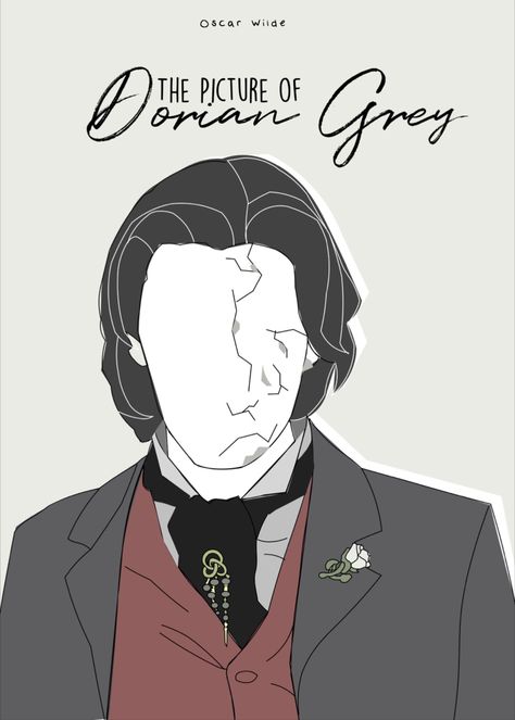 The Picture Of Dorian Gray Illustration, The Picture Of Dorian Gray Art, Illustration Cover Design, Dorian Gray Portrait, The Picture Of Dorian Grey, Dorian Gray Book, Dorian Grey, Grey Minimalist, Line Art Prints